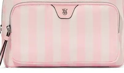 VICTORIA SECRET MAKEUP BAG SMALL PINK WHITE
